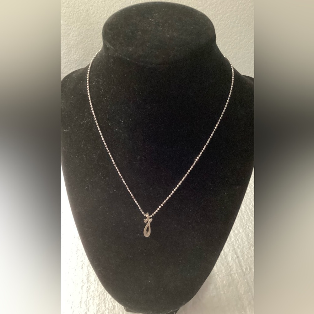 Alex Woo Sterling Silver Little Autograph ‘j’ Pendant Necklace